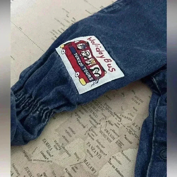 Vintage Oshkosh Overalls Footed Jean Denim Baby Size 3-6 Months USA Made - Picture 2 of 6